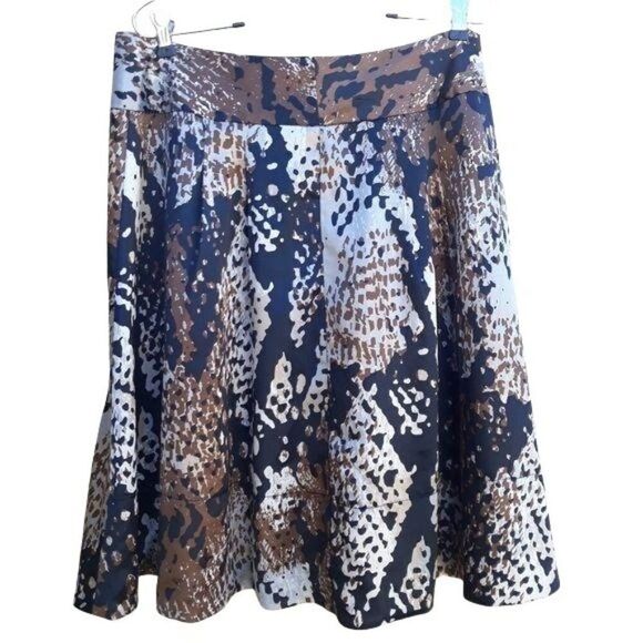 Vtg 90's Worthington Abstract Python Snake Satin Full Circle Skirt Pockets Sz 10 - Picture 2 of 11
